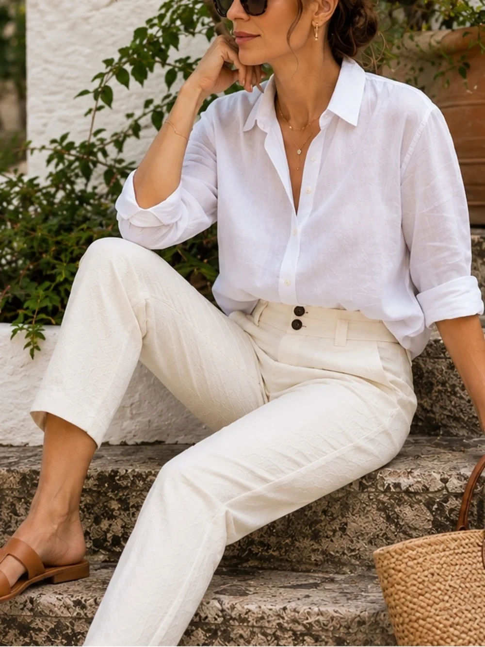 NWT Rag & Bone Abby Stretch Cotton Pants Ivory High Rise  $425. Size 4